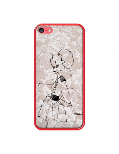 Coque Croquis Dentelle Femme Fashion Mode pour iPhone 5C - Cécile