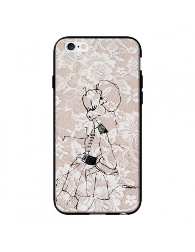 Coque Croquis Dentelle Femme Fashion Mode pour iPhone 6 - Cécile