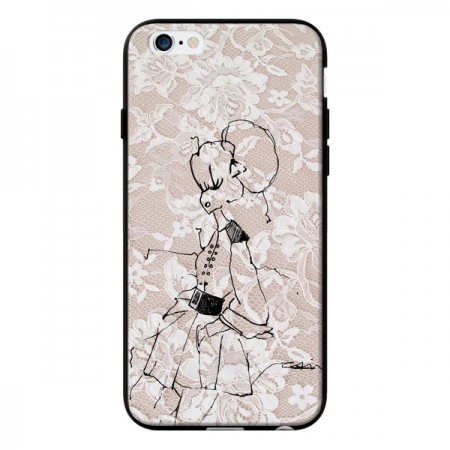 Coque Croquis Dentelle Femme Fashion Mode pour iPhone 6 - Cécile
