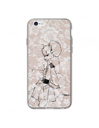 Coque Croquis Dentelle Femme Fashion Mode pour iPhone 6 - Cécile