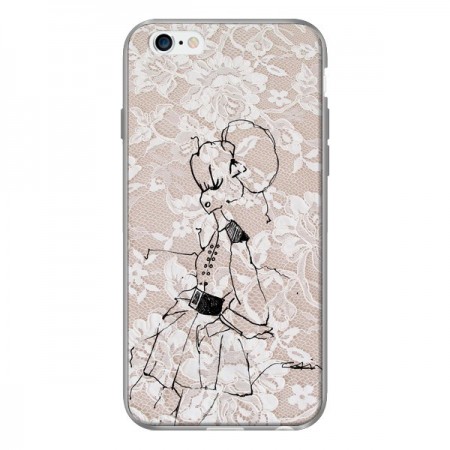 Coque Croquis Dentelle Femme Fashion Mode pour iPhone 6 - Cécile