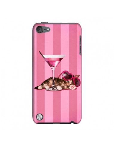 Coque Chaton Chat Kitten Cocktail Lunettes Coeur pour iPod Touch 5 - Maryline Cazenave