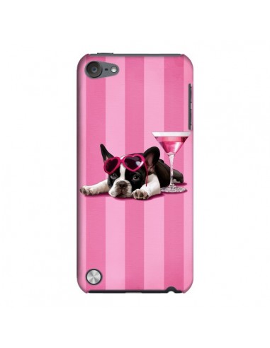 Coque Chien Dog Cocktail Lunettes Coeur Rose pour iPod Touch 5 - Maryline Cazenave