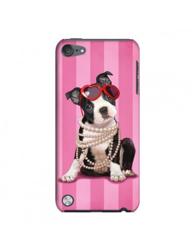 Coque Chien Dog Fashion Collier Perles Lunettes Coeur pour iPod Touch 5 - Maryline Cazenave
