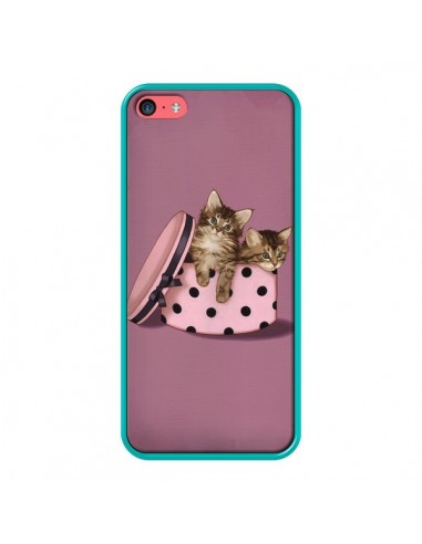 Coque Chaton Chat Kitten Boite Pois pour iPhone 5C - Maryline Cazenave