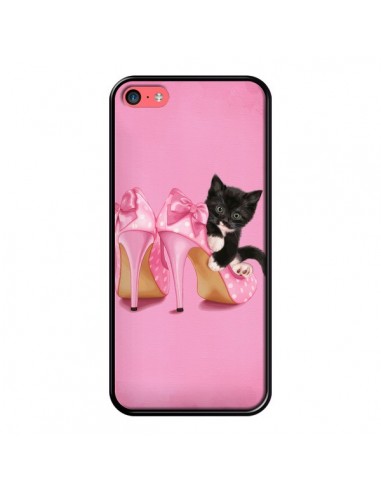 Coque Chaton Chat Noir Kitten Chaussure Shoes pour iPhone 5C - Maryline Cazenave