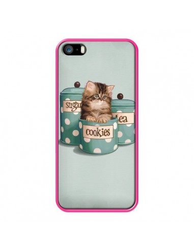 Coque Chaton Chat Kitten Boite Cookies Pois pour iPhone 5 et 5S - Maryline Cazenave