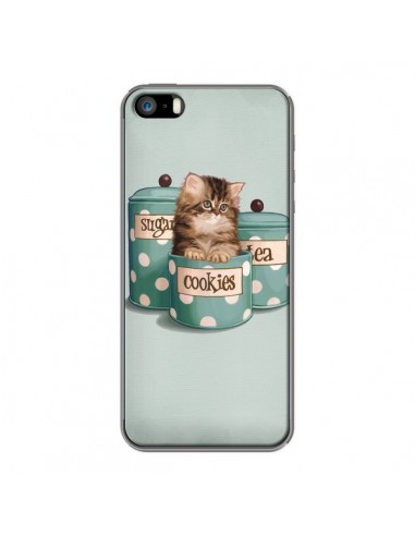 Coque Chaton Chat Kitten Boite Cookies Pois pour iPhone 5 et 5S - Maryline Cazenave