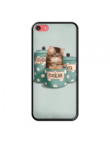 Coque Chaton Chat Kitten Boite Cookies Pois pour iPhone 5C - Maryline Cazenave