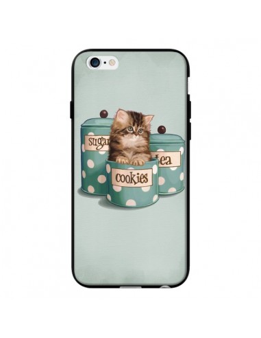 Coque Chaton Chat Kitten Boite Cookies Pois pour iPhone 6 - Maryline Cazenave
