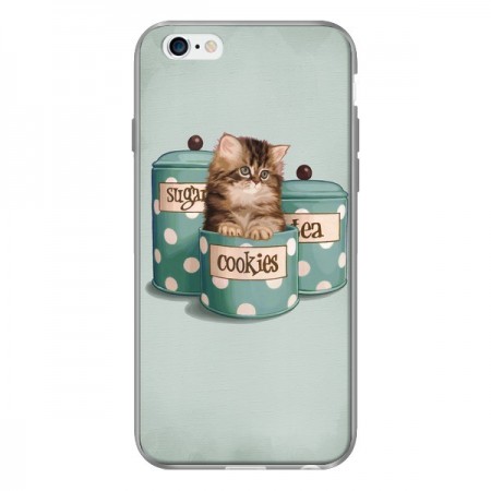 Coque Chaton Chat Kitten Boite Cookies Pois pour iPhone 6 - Maryline Cazenave