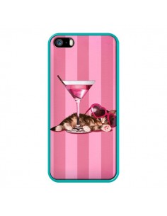 Coque Chaton Chat Kitten Cocktail Lunettes Coeur pour iPhone 5 et 5S - Maryline Cazenave 2