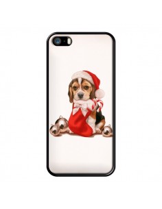 Coque Chien Dog Pere Noel Christmas pour iPhone 5 et 5S - Maryline Cazenave