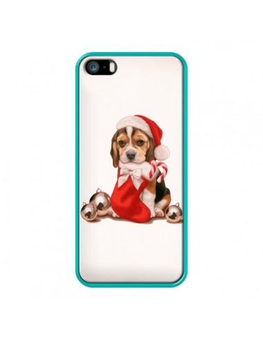 Coque Chien Dog Pere Noel Christmas pour iPhone 5 et 5S - Maryline Cazenave