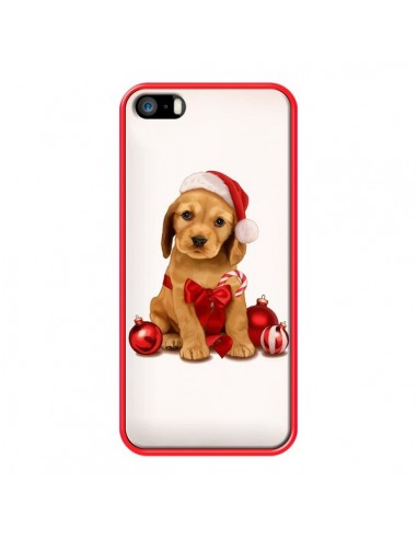 Coque Chien Dog Pere Noel Christmas Boules Sapin pour iPhone 5 et 5S - Maryline Cazenave