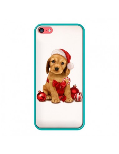 Coque Chien Dog Pere Noel Christmas Boules Sapin pour iPhone 5C - Maryline Cazenave