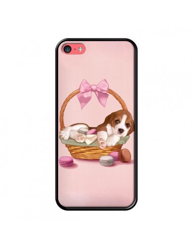 Coque Chien Dog Panier Noeud Papillon Macarons pour iPhone 5C - Maryline Cazenave