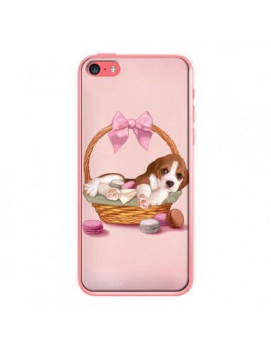 Coque Chien Dog Panier Noeud Papillon Macarons pour iPhone 5C - Maryline Cazenave