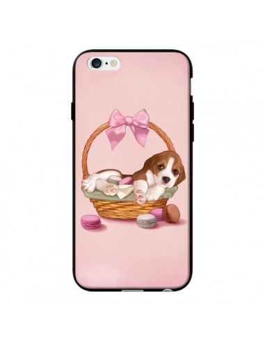Coque Chien Dog Panier Noeud Papillon Macarons pour iPhone 6 - Maryline Cazenave
