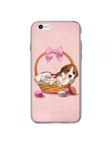 Coque Chien Dog Panier Noeud Papillon Macarons pour iPhone 6 - Maryline Cazenave