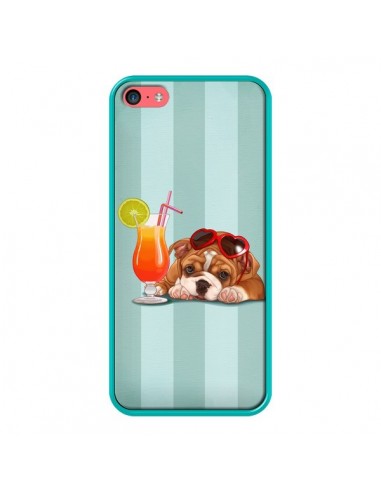 Coque Chien Dog Cocktail Lunettes Coeur pour iPhone 5C - Maryline Cazenave