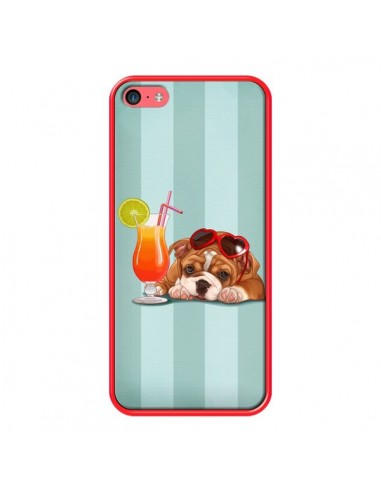 Coque Chien Dog Cocktail Lunettes Coeur pour iPhone 5C - Maryline Cazenave