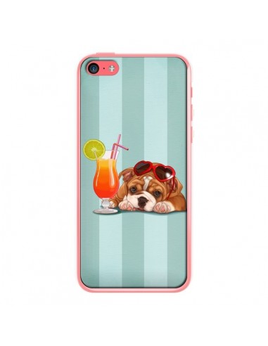 Coque Chien Dog Cocktail Lunettes Coeur pour iPhone 5C - Maryline Cazenave