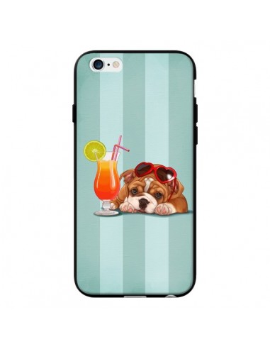 Coque Chien Dog Cocktail Lunettes Coeur pour iPhone 6 - Maryline Cazenave