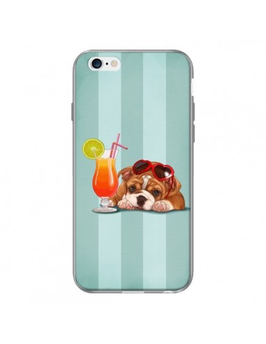 Coque Chien Dog Cocktail Lunettes Coeur pour iPhone 6 - Maryline Cazenave
