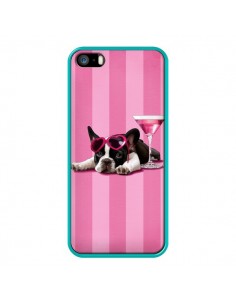 Coque Chien Dog Cocktail Lunettes Coeur Rose pour iPhone 5 et 5S - Maryline Cazenave 2