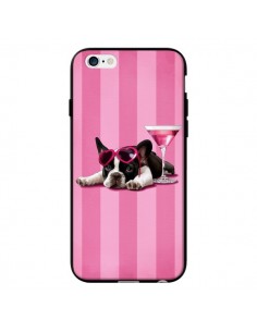 Coque Chien Dog Cocktail Lunettes Coeur Rose pour iPhone 6 - Maryline Cazenave