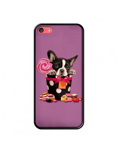 Coque Chien Dog Boite Noeud Papillon Pois Bonbon pour iPhone 5C - Maryline Cazenave