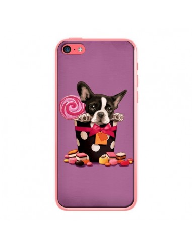 Coque Chien Dog Boite Noeud Papillon Pois Bonbon pour iPhone 5C - Maryline Cazenave