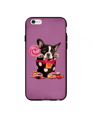 Coque Chien Dog Boite Noeud Papillon Pois Bonbon pour iPhone 6 - Maryline Cazenave