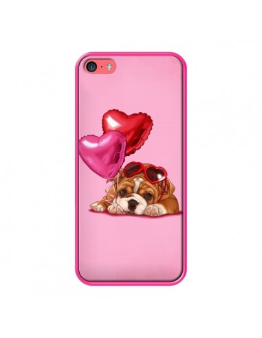 Coque Chien Dog Lunettes Coeur Ballon pour iPhone 5C - Maryline Cazenave