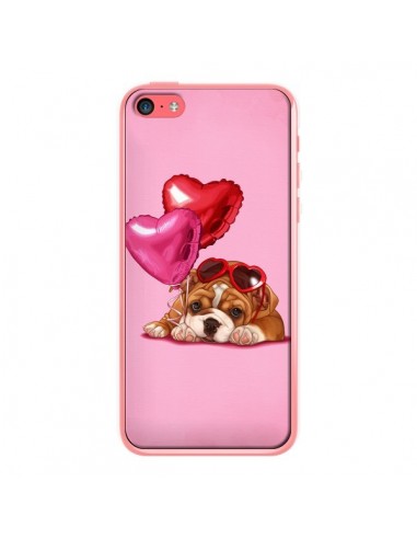 Coque Chien Dog Lunettes Coeur Ballon pour iPhone 5C - Maryline Cazenave