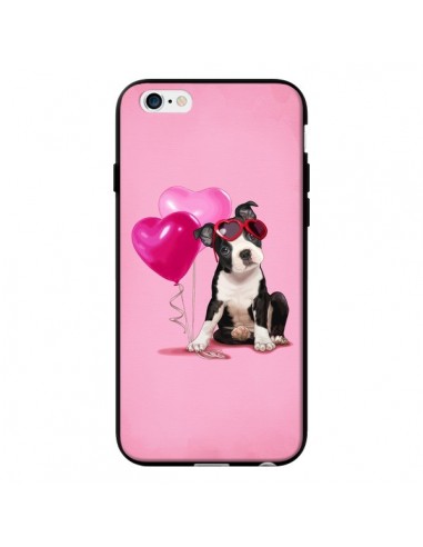 Coque Chien Dog Ballon Lunettes Coeur Rose pour iPhone 6 - Maryline Cazenave