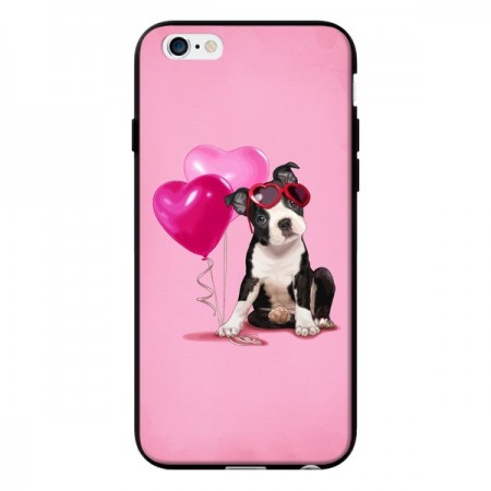 Coque Chien Dog Ballon Lunettes Coeur Rose pour iPhone 6 - Maryline Cazenave