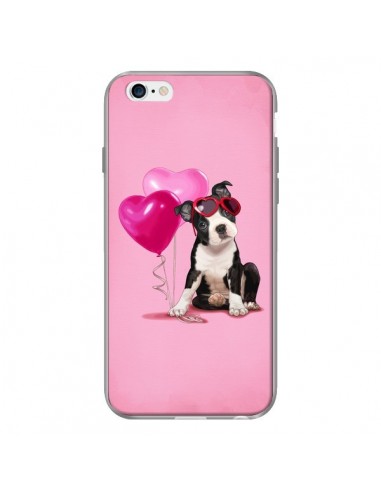 Coque Chien Dog Ballon Lunettes Coeur Rose pour iPhone 6 - Maryline Cazenave