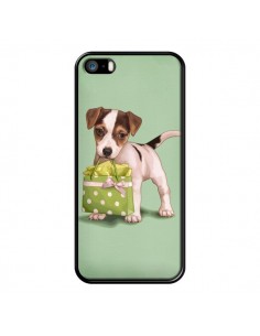 Coque Chien Dog Shopping Sac Pois Vert pour iPhone 5 et 5S - Maryline Cazenave
