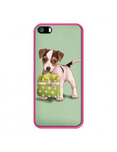 Coque Chien Dog Shopping Sac Pois Vert pour iPhone 5 et 5S - Maryline Cazenave