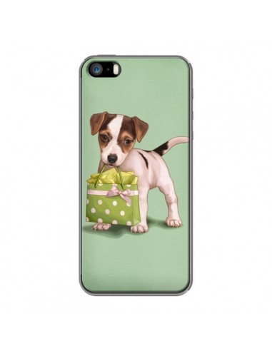 Coque Chien Dog Shopping Sac Pois Vert pour iPhone 5 et 5S - Maryline Cazenave