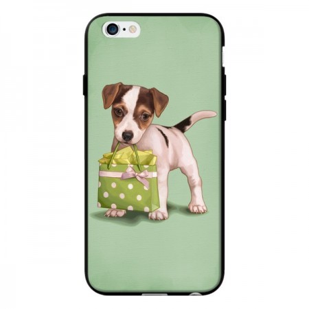 Coque Chien Dog Shopping Sac Pois Vert pour iPhone 6 - Maryline Cazenave