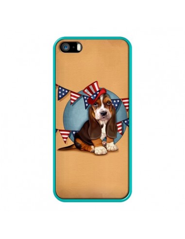 Coque Chien Dog USA Americain pour iPhone 5 et 5S - Maryline Cazenave