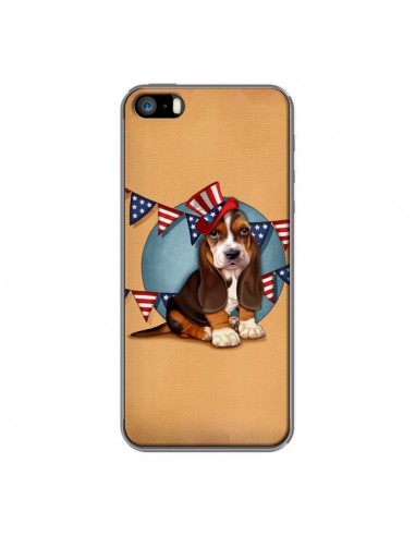 Coque Chien Dog USA Americain pour iPhone 5 et 5S - Maryline Cazenave