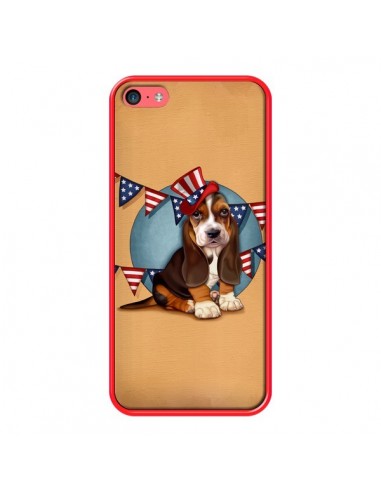Coque Chien Dog USA Americain pour iPhone 5C - Maryline Cazenave