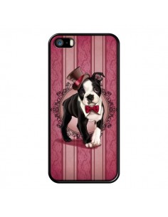 Coque Chien Dog Gentleman Noeud Papillon Chapeau pour iPhone 5 et 5S - Maryline Cazenave