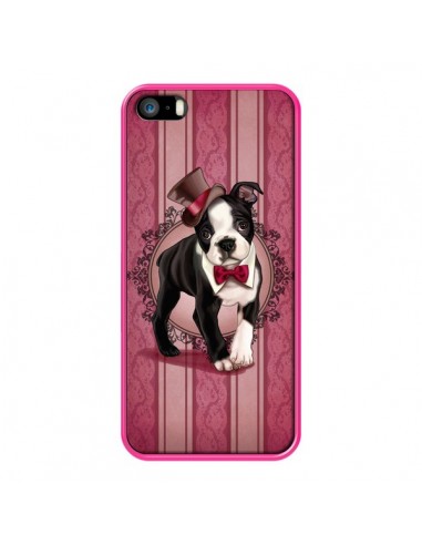 Coque Chien Dog Gentleman Noeud Papillon Chapeau pour iPhone 5 et 5S - Maryline Cazenave