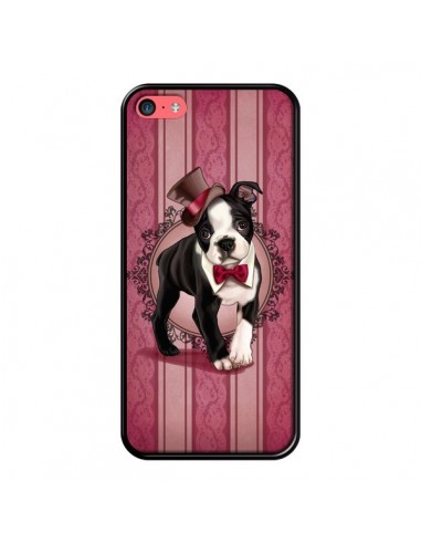 Coque Chien Dog Gentleman Noeud Papillon Chapeau pour iPhone 5C - Maryline Cazenave