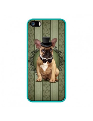 Coque Chien Dog Bulldog Noeud Papillon Chapeau pour iPhone 5 et 5S - Maryline Cazenave
